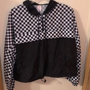 Cropped Checkered Windbreaker